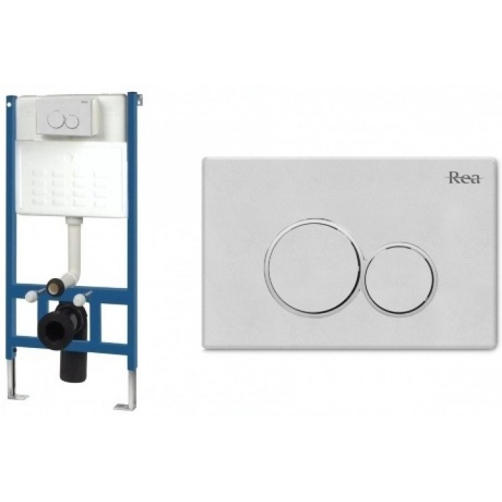 Инсталляционная система Rea для унитаза + кнопка Е белая (REA-E0020)
