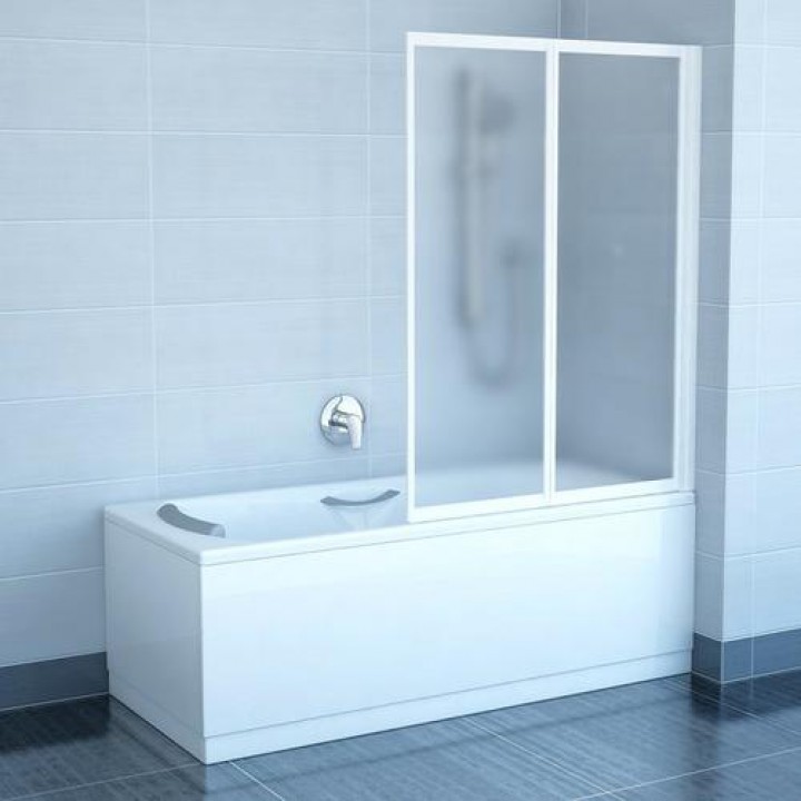 Шторы для ванны Ravak VS2 - 105 TRANSPARENT белый профиль