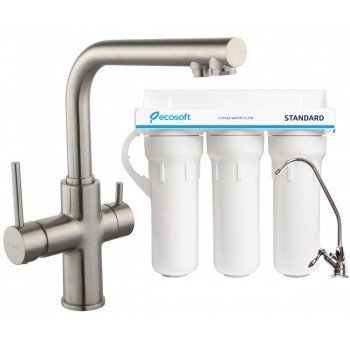 Комплект: DAICY смеситель для кухни сатин, Ecosoft Standart система очистки воды (3х ступенчатая)